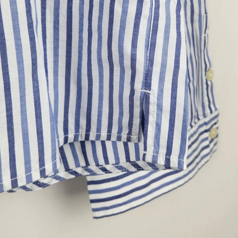NWT Everlane Blue Stripe Button Up Collared PJ Pajama Shirt sz XS,S,M - Picture 5 of 7